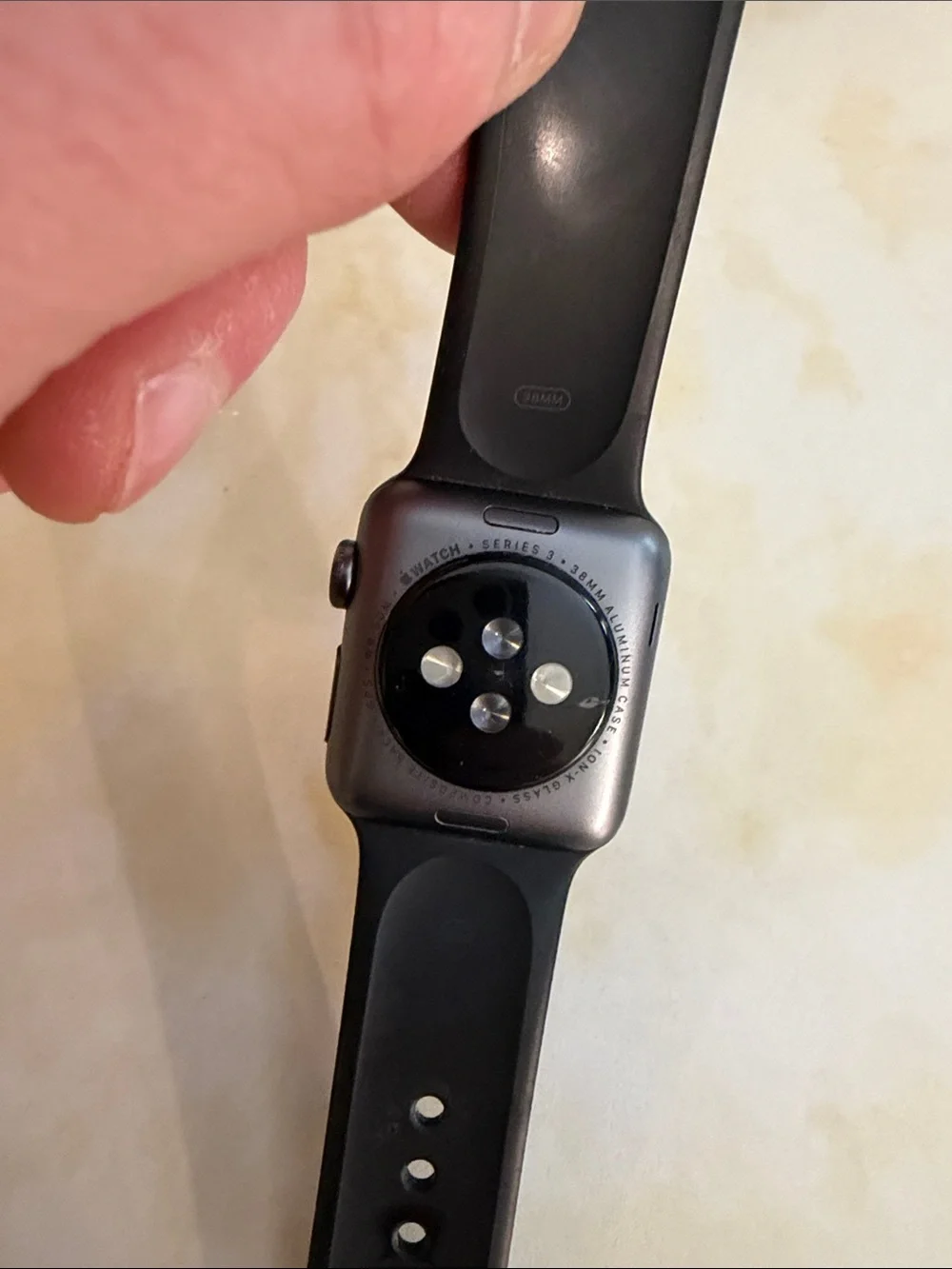 Apple Watch 3 38mm Black with Black Silicone Sport Band